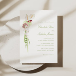 Convite Casamento com Buquê Floral em Cascata