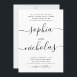 Convite Casamento com Caligrafia Branca e Negra Moderna -<br><div class="desc">Anuncie seu dia especial com este convite de casamento moderno, preto e branco, com caligrafia elegante e design minimalista. A paleta monocromática clássica e a tipografia limpa fazem dela uma escolha eterno para casamentos contemporâneos. Este design também está disponível como download digital, oferecendo flexibilidade para casais com consciência ecológica ou...</div>