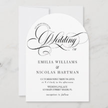 Casamento com Caligrafia Branca e Preta