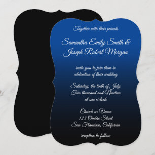Convite Casamento com Caligrafia Elegante de Ombre Negro A