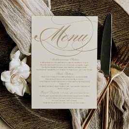 Convite Casamento com Caligrafia Elegante em Marfim e Dour