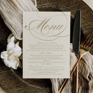 Convite Casamento com Caligrafia Elegante em Marfim e Dour