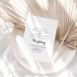 Convite Casamento com Caligrafia Moderna<br><div class="desc">Este convite de casamento para caligrafia moderna é perfeito para um casamento rústico. O design simples e elegante apresenta a tipografia de scripts clássicos e ricos em preto e branco.</div>
