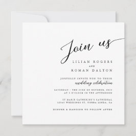 Convite Casamento com Caligrafia Moderna Minimalista