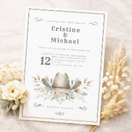 Convite Casamento com chapéu de Cowboy Rústico