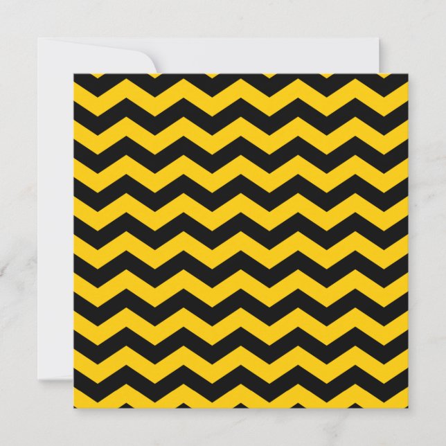 Convite Casamento com Chevron Dourado e Preto (Frente)