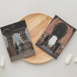 Convite Casamento com Cinza de Script de Caligrafia Elegan