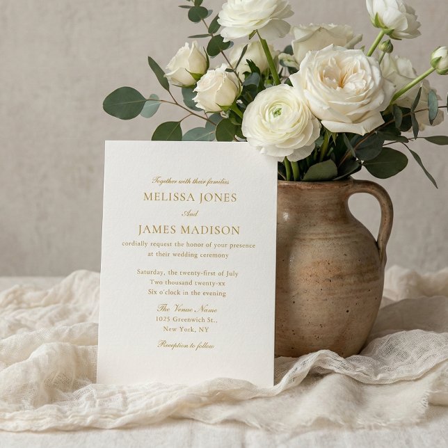 Convite Casamento com Código QR de 4 Fotos em Letra Clássi (Criador carregado)