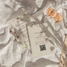 Casamento com Código QR de Arte Nouveau Floral Vin