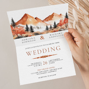 Convite Casamento com Código QR de Foto da Floresta da Mon