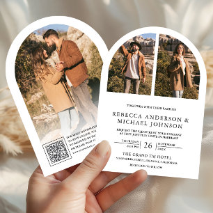 Convite Casamento com Código QR de Foto de Arquitetura Pre
