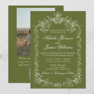 Convite Casamento com Código QR de Foto de Dinheiro em Ver