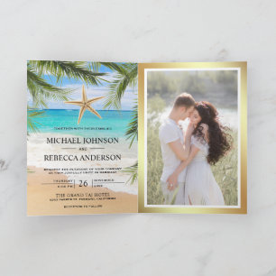 Convite Casamento com Código QR de Foto de Estrela do Mar