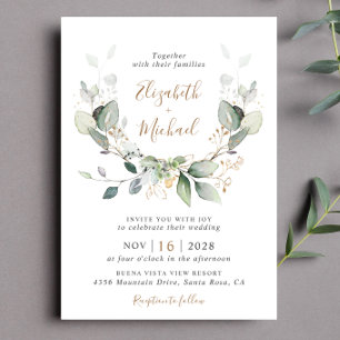 Convite Casamento com Código QR de Foto em Aquarela Eucaly