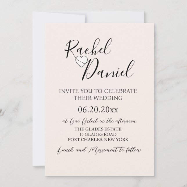 Convite Casamento com Código QR de Foto Moderna (Frente)