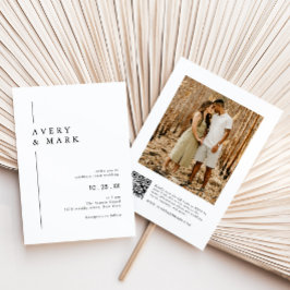 Convite Casamento com Código QR de Foto Moderna