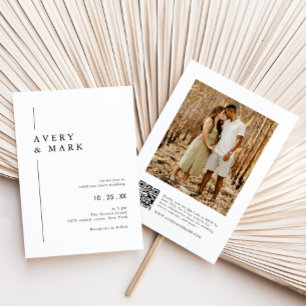 Convite Casamento com Código QR de Foto Moderna