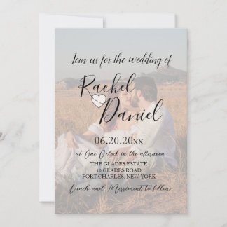 Convite Casamento com Código QR de Foto Moderna