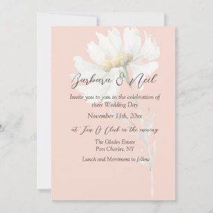 Convite Casamento com Código QR de Margarida Branca de Fot