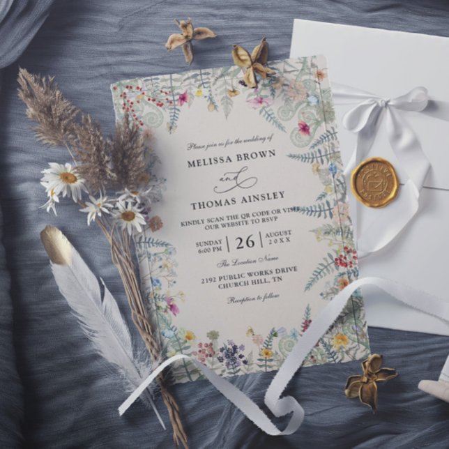Convite Casamento com Código QR de Orçamento de Samambaia  (Criador carregado)