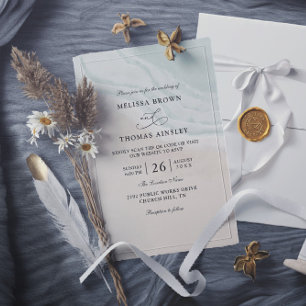 Convite Casamento com Código QR de Orçamento Ondas do Ocea
