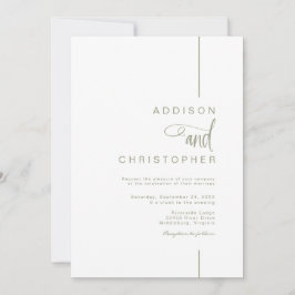 Convite Casamento com Código QR de Script de Linha Minimal