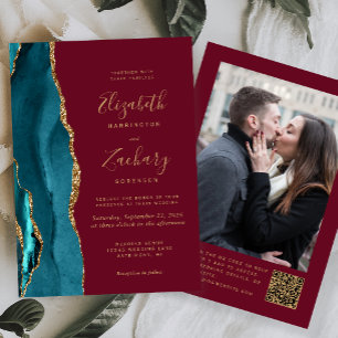 Convite Casamento com Código QR do Código de Foto do Doura