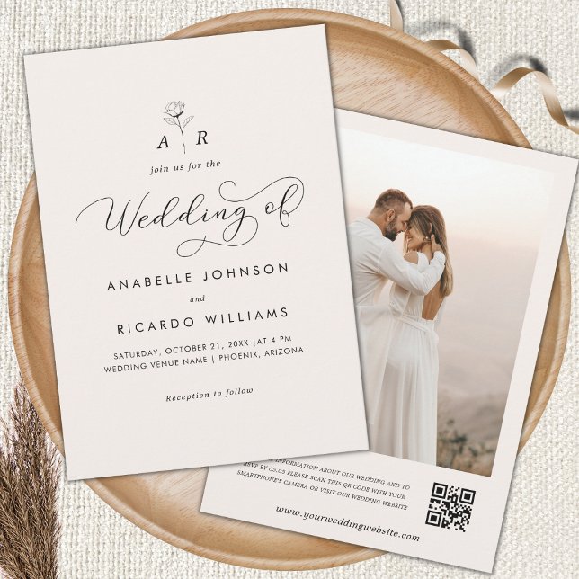 Convite Casamento com Código QR do Script de Flor de Marfi (Criador carregado)