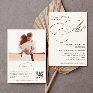 Convite Casamento com Código QR do Script de Fotografia de