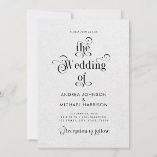 Convite Casamento com Código QR e Tipografia Vintage Kraft