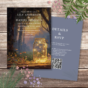 Convite Casamento com Código QR em Pote de Pedra de Flores