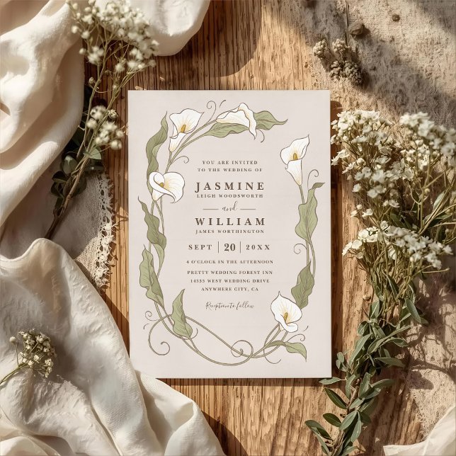 Convite Casamento com Código QR Floral Moderno Elegante Vi (Criador carregado)