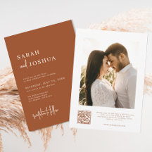 Casamento com Código QR Laranja Queimado de Boho M