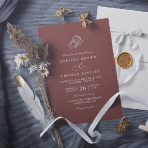 Convite Casamento com Código QR Rústico de Ferradura Minim