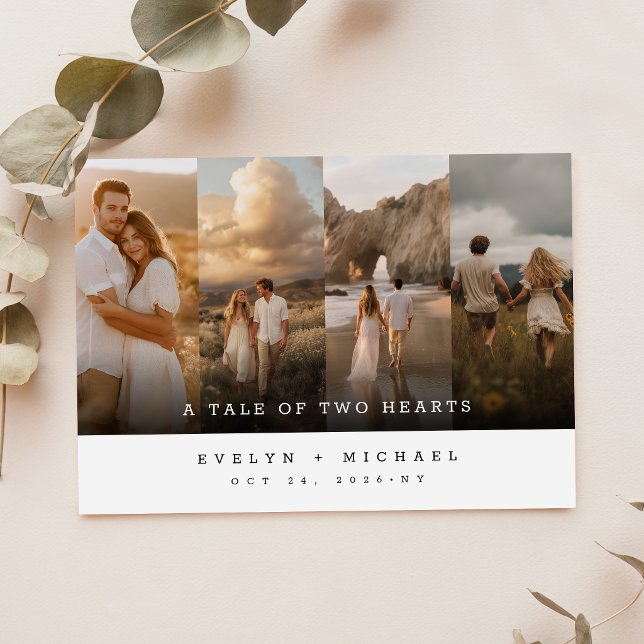 Convite Casamento com Colagem de Fotos Rústicas e Capricho (Criador carregado)
