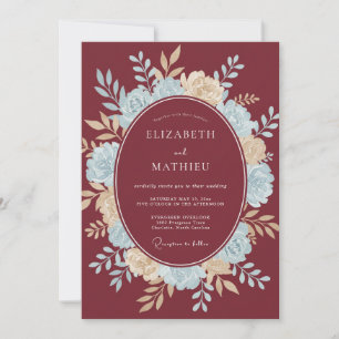 Convite Casamento com Coroa de Azul Marinho