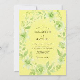 Convite Casamento com Coroa de Folhas em Buttercream