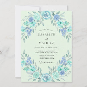 Convite Casamento com Coroa de Hortelã Azure