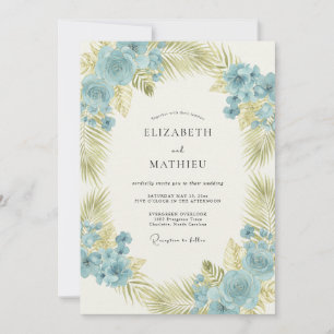 Convite Casamento com Coroa de Palma Azur