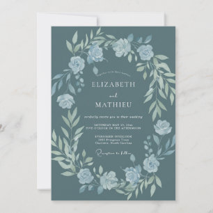 Convite Casamento com Coroa de Prata em Slate