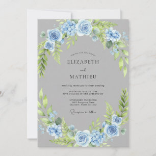 Convite Casamento com Coroa de Rosas Azure