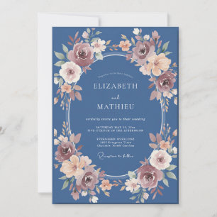 Convite Casamento com Coroa de Slate Mauve