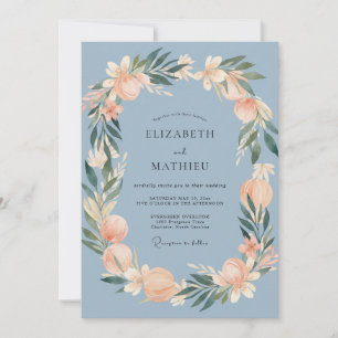 Convite Casamento com Coroa de Slate Soft Peach
