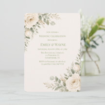 Casamento com Creme e Verde Sálvia Folhagem