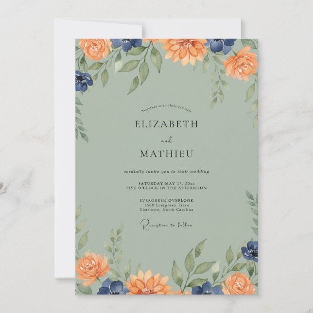 Convite Casamento com Dahlia Amber Moss (Frente)