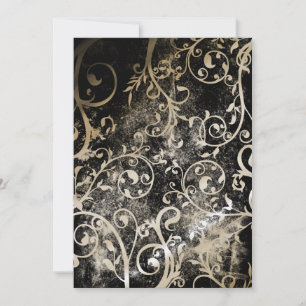 Convite Casamento com Damask Gothic Grunge, afligido