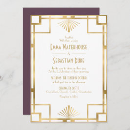 Convite Casamento com Deco do Excelente Chic Elegante Invi