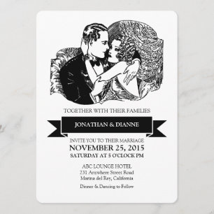 Convite Casamento com Deco do Excelente Gatsby Style