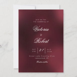Convite Casamento com degradê de vinho Borgonha
