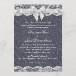 Convite Casamento com Denim e Lace
